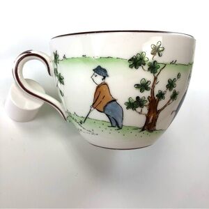 STAFFORDSHIRE Bone China Golf theme big tea cup
